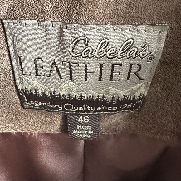 Cabelas Men’s Suede Leather Sport Coat Size 46 Regular Brown - Picture 5 of 7